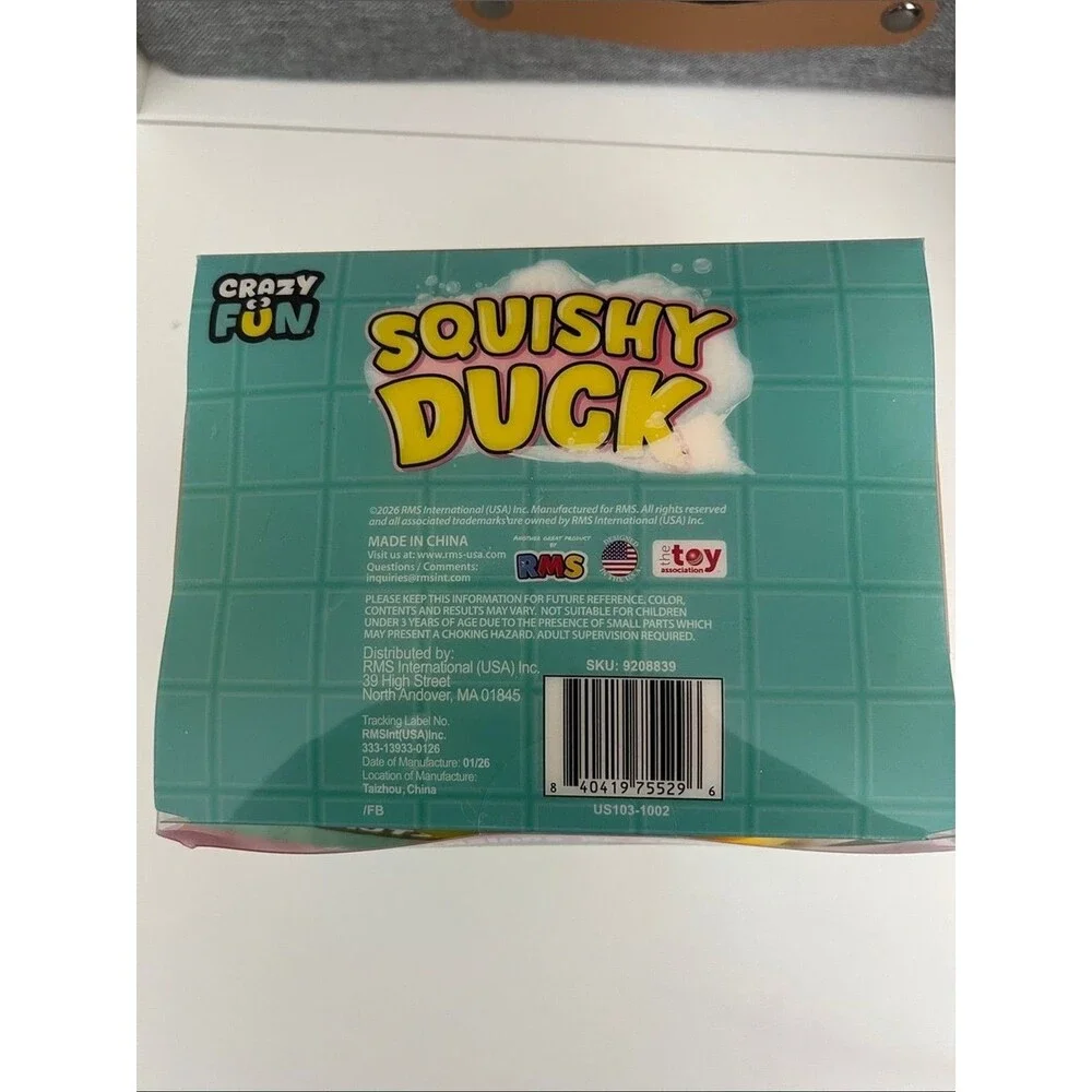 RMS  Jumbo Squishy Duck Squeeze Stretch Toy Yellow Orange Sensory RMS